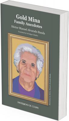 La portada tiene un fondo verde oscuro, lo que le da un tono elegante y sobrio, evocando un estilo clásico y tradicional.  En el centro, hay una ilustración digital de una mujer mayor, con cabello blanco y una expresión seria pero serena. Su rostro tiene un estilo artístico de colores vibrantes y contrastantes, con tonos rosas, morados y marrones en su piel, y cabello en tonos blancos con matices azules y verdes.  La ilustración está enmarcada dentro de un marco dorado ornamentado, lo que le da el aspecto de un retrato colgado en una pared, como si fuera una pintura de un personaje importante o una figura central en la historia familiar. El fondo de la ilustración es amarillo dorado, lo que refuerza la idea de valor, legado y calidez.